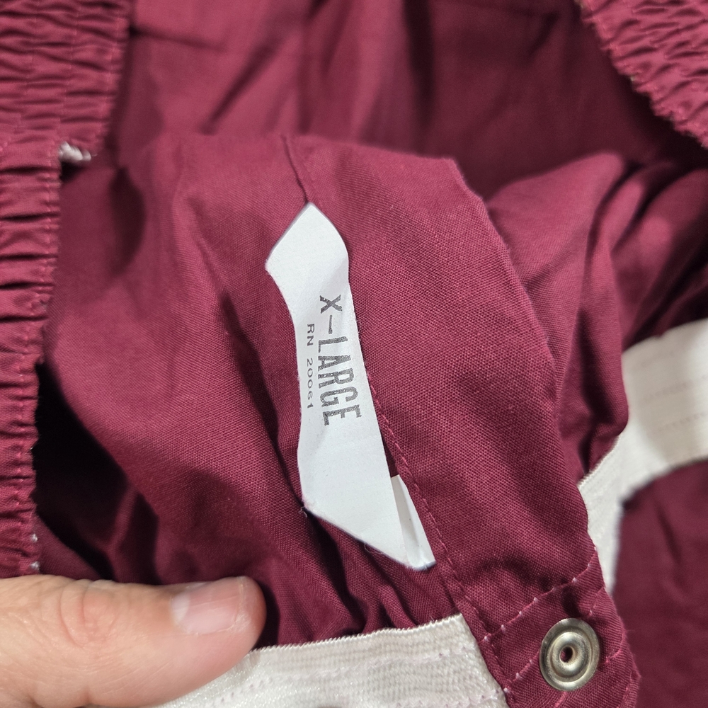 Van Heusen Pjs Pajamas Men's Burgundy Shirt Button Down Long Sleeve Pants Cotton - Picture 8 of 10